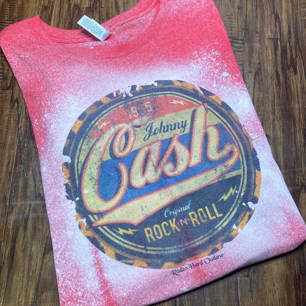 johnny cash red bleached tshirt